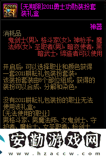 dnf2011勇士功勛裝扮套外觀